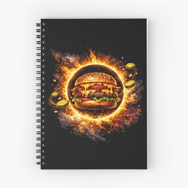 Item preview, Explosive Fire Burger: Dark Intense Flaming Cheeseburger Spicy Dramatic Art designed and sold by irfanshikh.