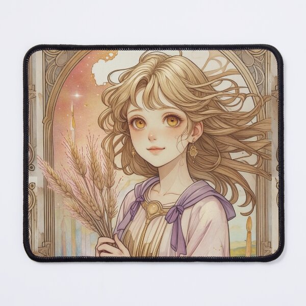 Item preview, Virgo Zodiac Goddess Art Print – Celestial Anime Horoscope Wall Decor designed and sold by RSDigitalPrintDesign.