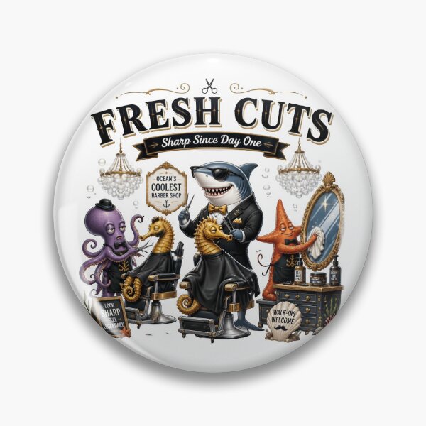 Item preview, Fresh Cuts Shark Barber Shop Summer designed and sold by Sovereign Supply Co..