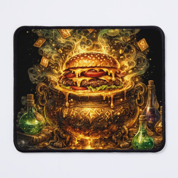 Item preview, Alchemist Burger Cauldron: Magical Gold Potion Fantasy Mystical Food Art designed and sold by irfanshikh.