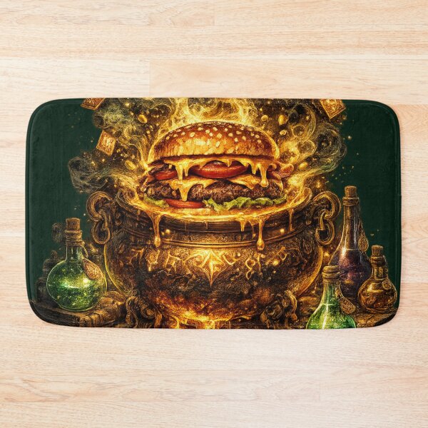Item preview, Alchemist Burger Cauldron: Magical Gold Potion Fantasy Mystical Food Art designed and sold by irfanshikh.