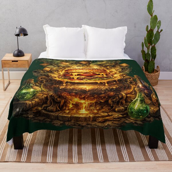 Item preview, Alchemist Burger Cauldron: Magical Gold Potion Fantasy Mystical Food Art designed and sold by irfanshikh.