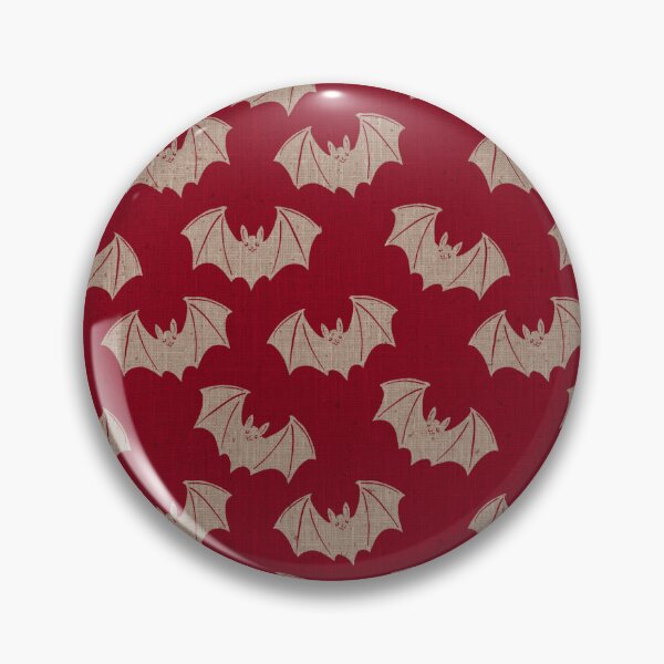 Item preview, Gothic Bat Toile Crimson Halloween Folk Pattern designed and sold by DColourMuse.
