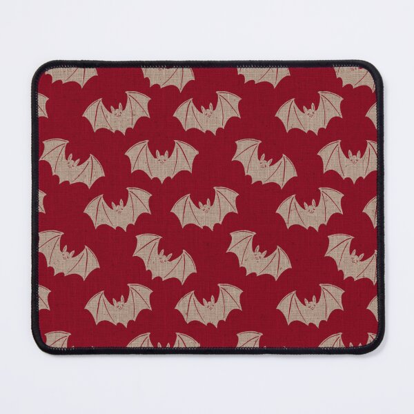 Item preview, Gothic Bat Toile Crimson Halloween Folk Pattern designed and sold by DColourMuse.