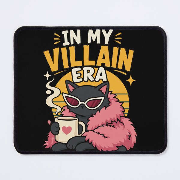 Item preview, In My Villain Era Coffee Cat with Sunglasses and Faux Fur Coat – Funny Sassy Retro Aesthetic for Cat Lovers and Coffee Enthusiasts designed and sold by Huddy-clothes.