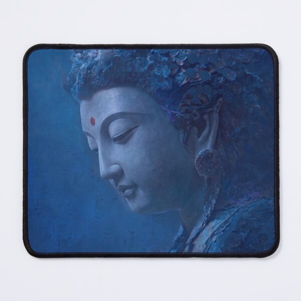 Item preview, Serene Blue Zen Kannon Bodhisattva Art designed and sold by sorahanado.