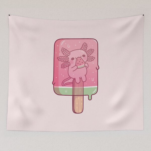 Item preview, Cute Axolotl Frozen In Watermelon Ice Lolly designed and sold by rustydoodle.