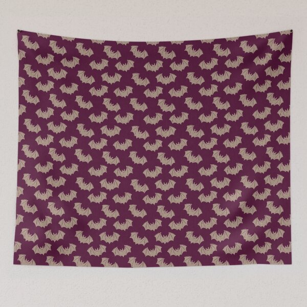 Item preview, Gothic Bat Toile Plum Purple Halloween Folk designed and sold by DColourMuse.