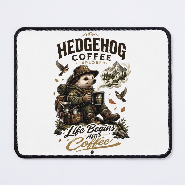 Item preview, Hedgehog Coffee Explorer Summer designed and sold by Sovereign Supply Co..