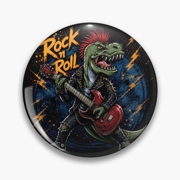 Item preview, Rock 'n' Roll Dinosaur – Punk T-Rex with electric guitar designed and sold by Peter Kaul.