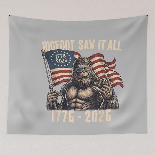 Item preview, Bigfoot Saw It All 250 Years 1776 2026 4th of July Men Women designed and sold by mjohnson9.