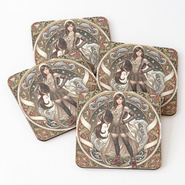 Item preview, Tifa in Alphonse Mucha Style designed and sold by Solace Sparkles.