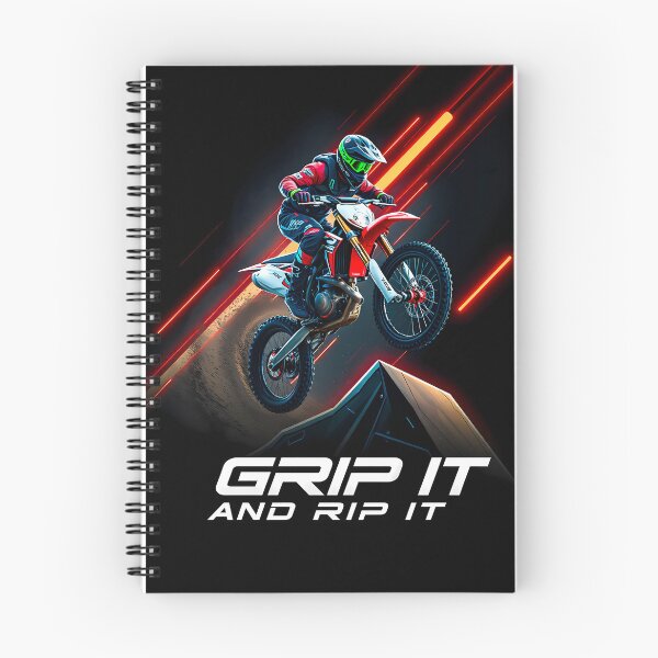 Item preview, Futuristic Neon Motocross Dirt Bike High Flying Ramp Action designed and sold by RevUpDesign.