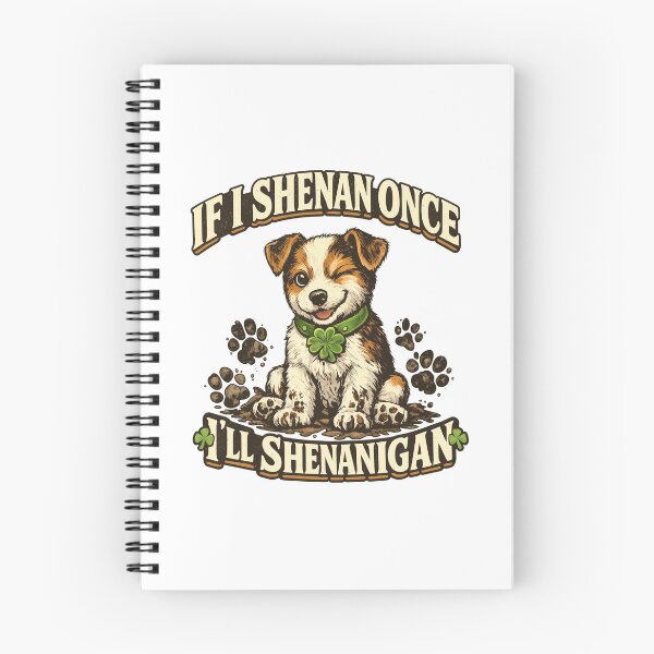 Artikelvorschau, Wenn ich einmal Unfug treibe, dann treibe ich es wieder – Lustiger Welpe mit Glücksklee und schlammigen Pfotenabdrücken | Hunde-Humor-Design zum St. Patrick’s Day entworfen und verkauft von OlyvieArt.