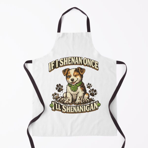 Artikelvorschau, Wenn ich einmal Unfug treibe, dann treibe ich es wieder – Lustiger Welpe mit Glücksklee und schlammigen Pfotenabdrücken | Hunde-Humor-Design zum St. Patrick’s Day entworfen und verkauft von OlyvieArt.