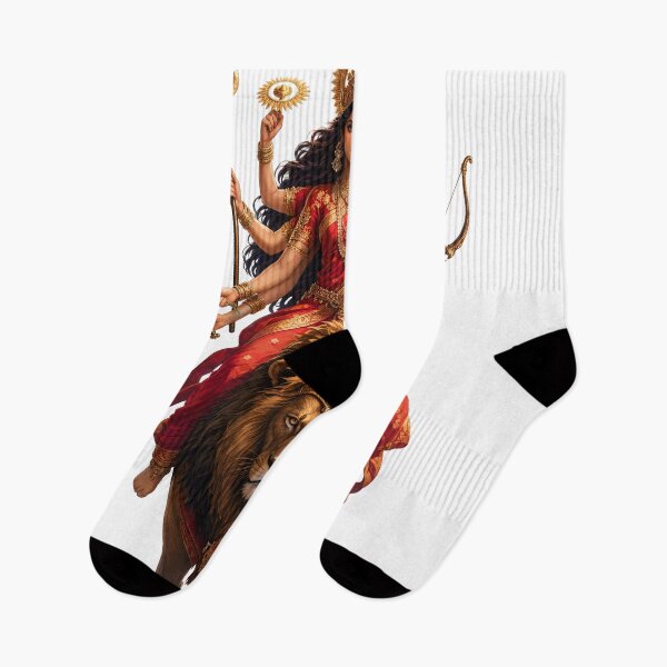 Item preview, Durga Warrior Goddess Hindu Deity Lion Fighter Art designed and sold by Sovira Studio .