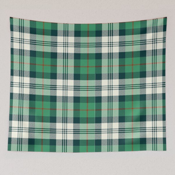 Item preview, Green, Black and Red on White Tartan Pattern designed and sold by TeeGeeTees.