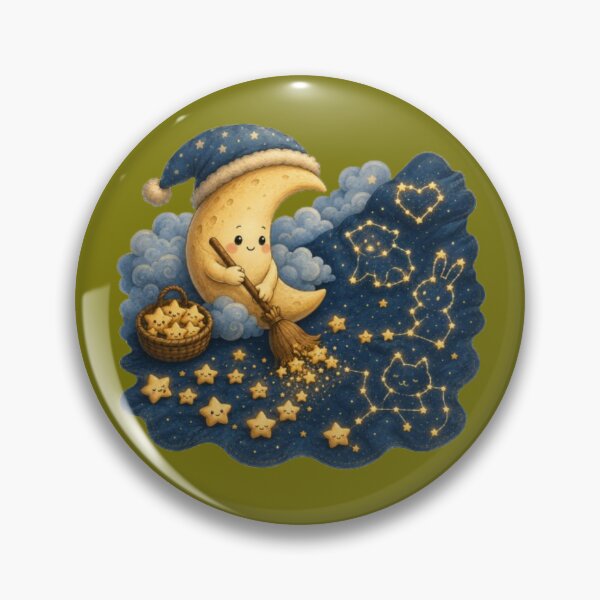 Item preview, Cute Moon Sweeping Stars Celestial Constellation Art designed and sold by Miheerala.