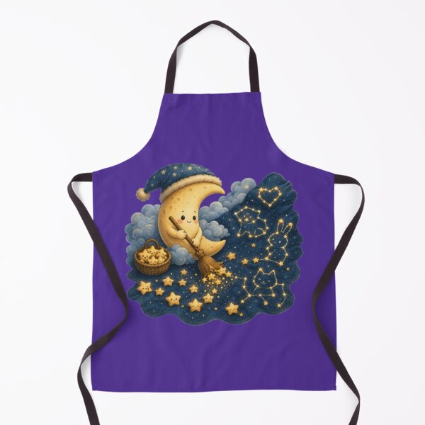 Item preview, Cute Moon Sweeping Stars Celestial Constellation Art designed and sold by Miheerala.