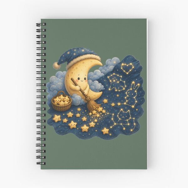 Item preview, Cute Moon Sweeping Stars Celestial Constellation Art designed and sold by Miheerala.