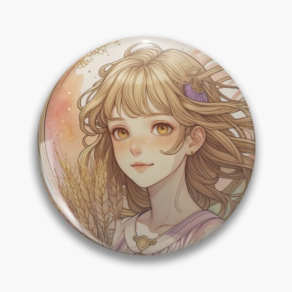 Item preview, Virgo Zodiac Goddess Art Print – Celestial Anime Horoscope Wall Decor designed and sold by RSDigitalPrintDesign.