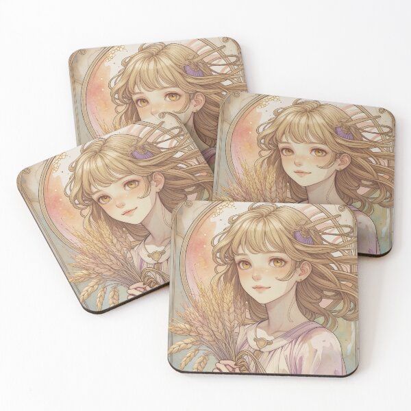 Item preview, Virgo Zodiac Goddess Art Print – Celestial Anime Horoscope Wall Decor designed and sold by RSDigitalPrintDesign.