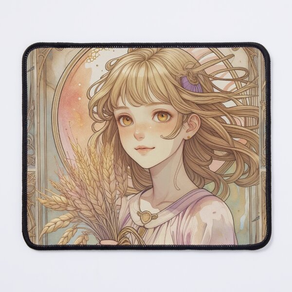 Item preview, Virgo Zodiac Goddess Art Print – Celestial Anime Horoscope Wall Decor designed and sold by RSDigitalPrintDesign.