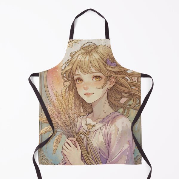 Item preview, Virgo Zodiac Goddess Art Print – Celestial Anime Horoscope Wall Decor designed and sold by RSDigitalPrintDesign.