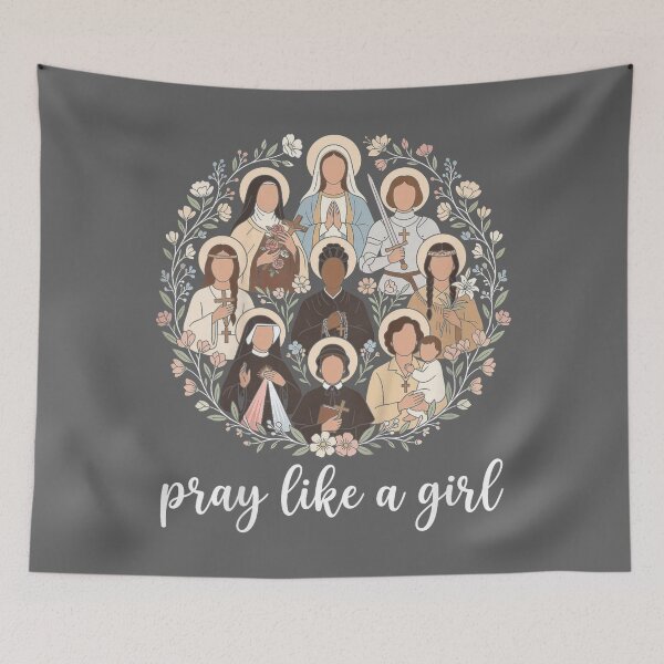 Item preview, Catholic Saints Pray Like A Girl Christian Women designed and sold by KristineLi.