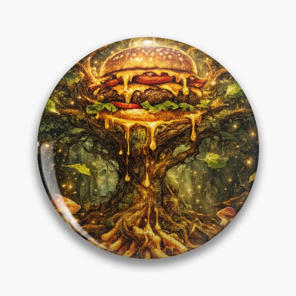 Item preview, Enchanted Tree Burger: Magical Forest Glowing Burger Ancient Mystical Nature designed and sold by irfanshikh.