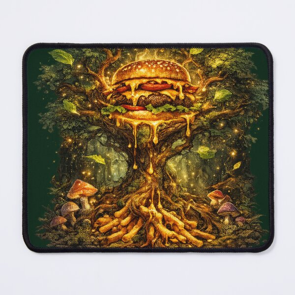 Item preview, Enchanted Tree Burger: Magical Forest Glowing Burger Ancient Mystical Nature designed and sold by irfanshikh.