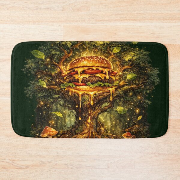 Item preview, Enchanted Tree Burger: Magical Forest Glowing Burger Ancient Mystical Nature designed and sold by irfanshikh.