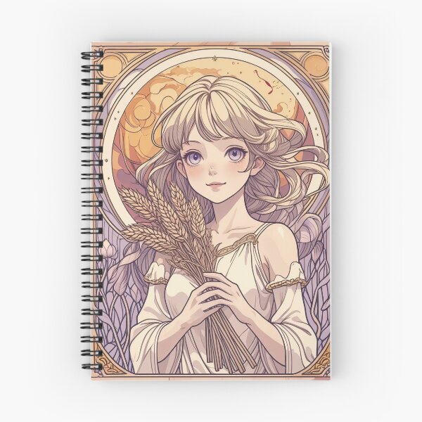 Item preview, Virgo Zodiac Goddess Art Print – Celestial Anime Horoscope Wall Decor designed and sold by RSDigitalPrintDesign.