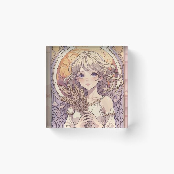 Item preview, Virgo Zodiac Goddess Art Print – Celestial Anime Horoscope Wall Decor designed and sold by RSDigitalPrintDesign.