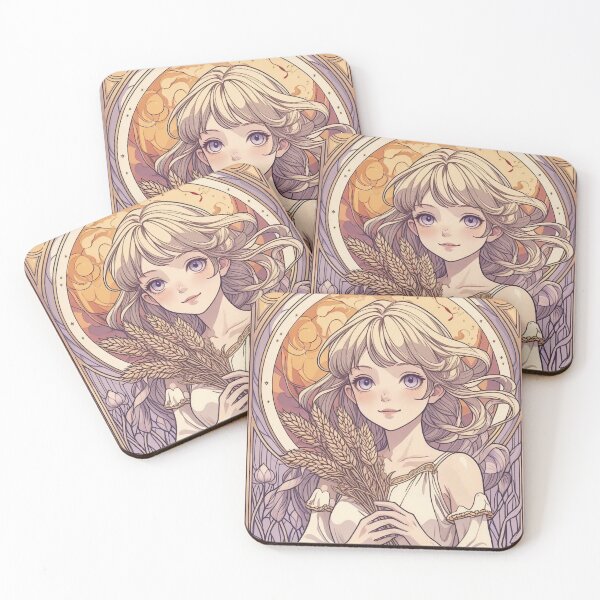 Item preview, Virgo Zodiac Goddess Art Print – Celestial Anime Horoscope Wall Decor designed and sold by RSDigitalPrintDesign.