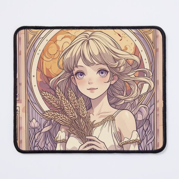Item preview, Virgo Zodiac Goddess Art Print – Celestial Anime Horoscope Wall Decor designed and sold by RSDigitalPrintDesign.