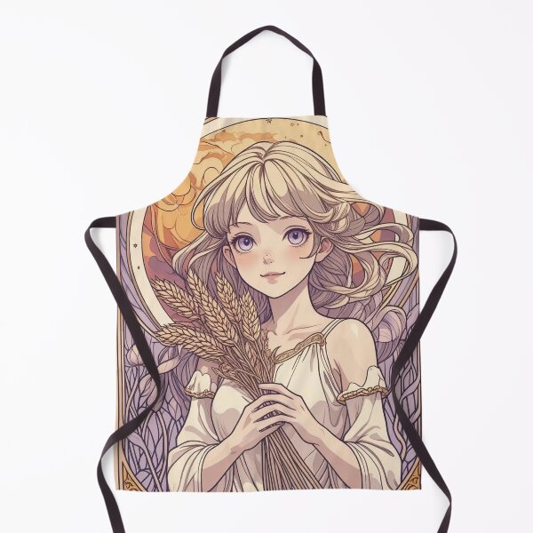 Item preview, Virgo Zodiac Goddess Art Print – Celestial Anime Horoscope Wall Decor designed and sold by RSDigitalPrintDesign.