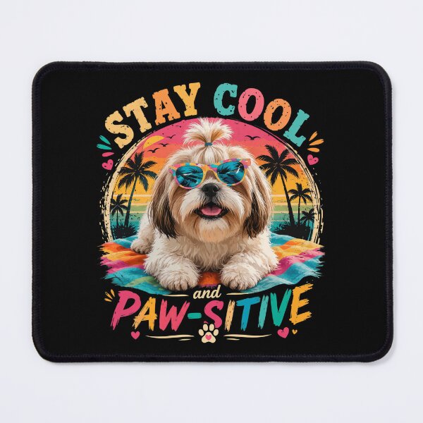 Item preview, Stay Cool and Paw-Sitive – Cute Shih Tzu Summer Retro Vintage Dog Lover designed and sold by OlyvieArt.