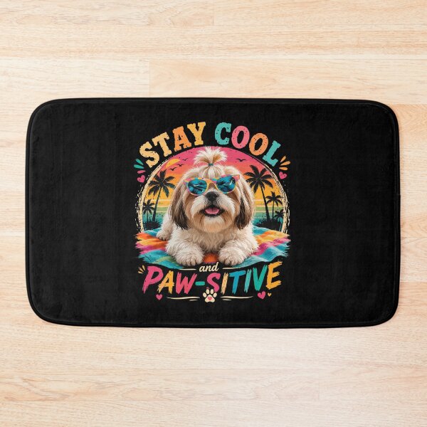 Item preview, Stay Cool and Paw-Sitive – Cute Shih Tzu Summer Retro Vintage Dog Lover designed and sold by OlyvieArt.