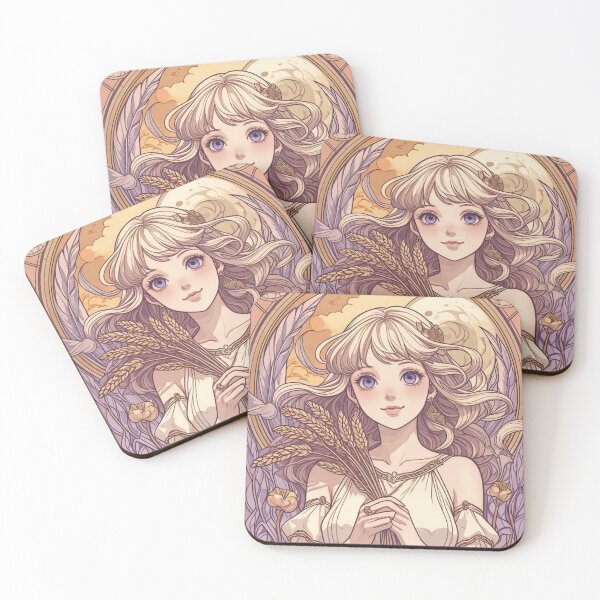 Item preview,  Virgo Zodiac Goddess Art Print – Celestial Anime Horoscope Wall Decor designed and sold by RSDigitalPrintDesign.