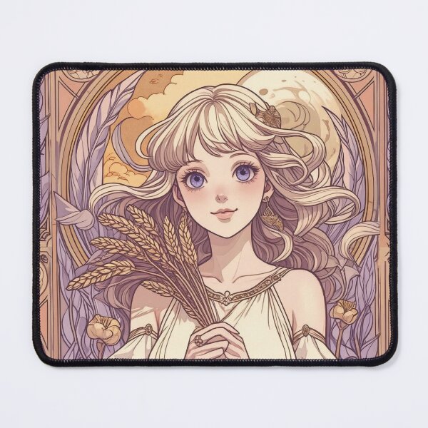 Item preview,  Virgo Zodiac Goddess Art Print – Celestial Anime Horoscope Wall Decor designed and sold by RSDigitalPrintDesign.