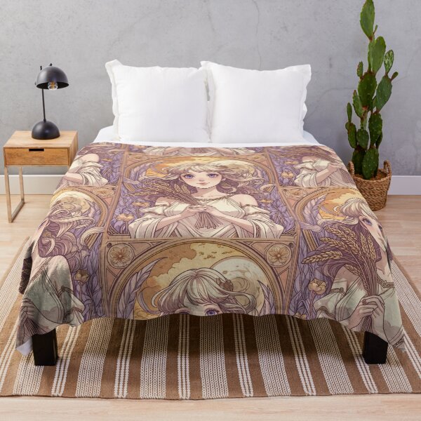 Item preview, Virgo Zodiac Goddess Art Print – Celestial Anime Horoscope Wall Decor designed and sold by RSDigitalPrintDesign.