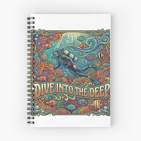 Item preview, Dive Into The Deep Retro Scuba Poster  designed and sold by Skyrocketz.