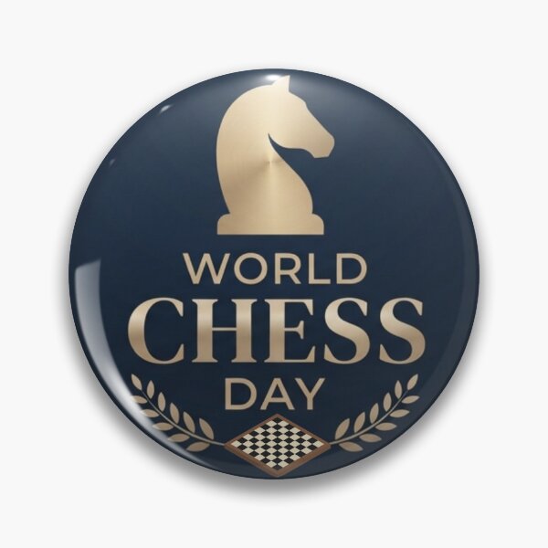 Item preview, World Chess Day Minimalist Knight Emblem | Classic Chess Badge Design designed and sold by Palette & Hue.