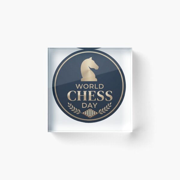 Item preview, World Chess Day Minimalist Knight Emblem | Classic Chess Badge Design designed and sold by Palette & Hue.