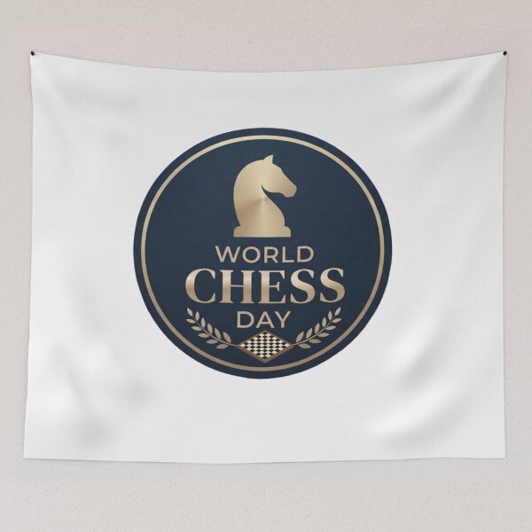 Item preview, World Chess Day Minimalist Knight Emblem | Classic Chess Badge Design designed and sold by Palette & Hue.