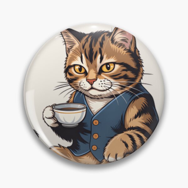 Item preview, SophistiCATed Cat Drinking Tea – Funny Classy Cat T‑Shirt & Sticker designed and sold by ZyxDes.