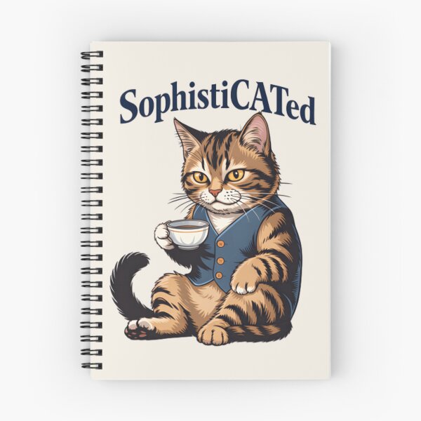 Item preview, SophistiCATed Cat Drinking Tea – Funny Classy Cat T‑Shirt & Sticker designed and sold by ZyxDes.