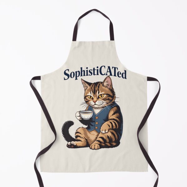 Item preview, SophistiCATed Cat Drinking Tea – Funny Classy Cat T‑Shirt & Sticker designed and sold by ZyxDes.