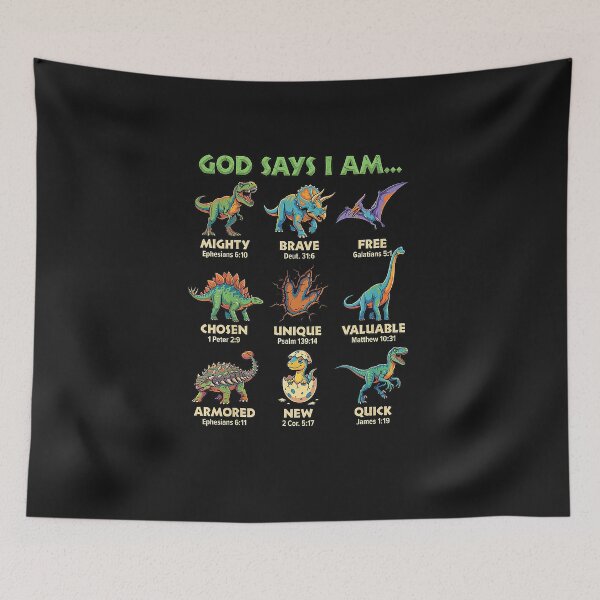Item preview, God Says I Am Bible Verses Dinosaurs for Christian Boys designed and sold by FrankIsabel.